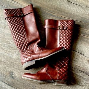 BOGO All items | Wide Calf quilted tall zipper stretch boots
